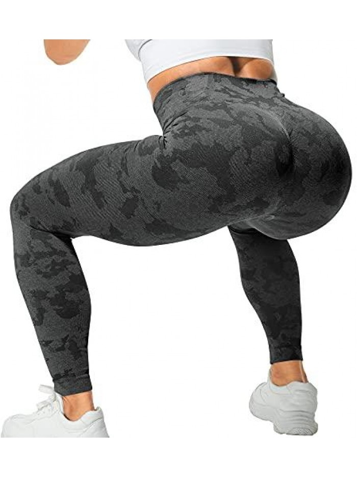Women Seamless Camo Leggings High Waisted Gym Yoga Pants 