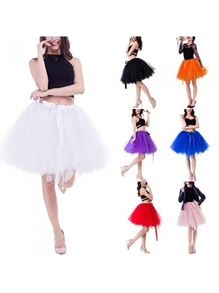 Mesh Tulle Tutu Skirt High Waist Solid Color Tie-up Adjustable Ballet Bubble Skirt Party Club Wedding 