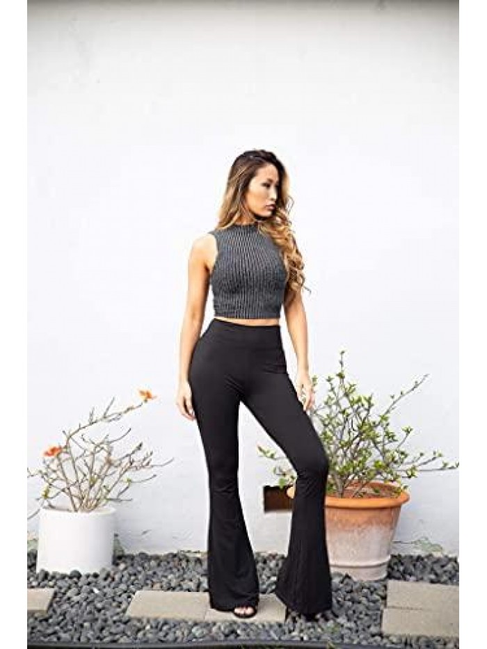 Palazzo Pants for Women - Buttery Soft High Waisted Flare Pants - Leggings Available in 16 Colors 