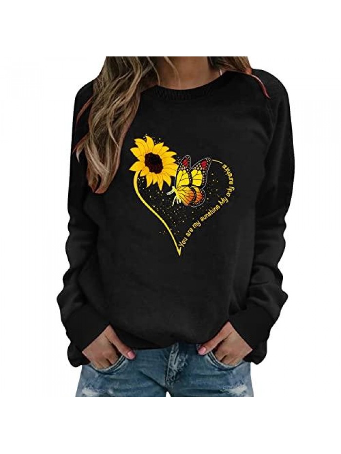 Day T Shirt for Women Buffalo Plaid Love Heart Graphic Print Sweatshirt Long Sleeve O-Neck Tee Tops 