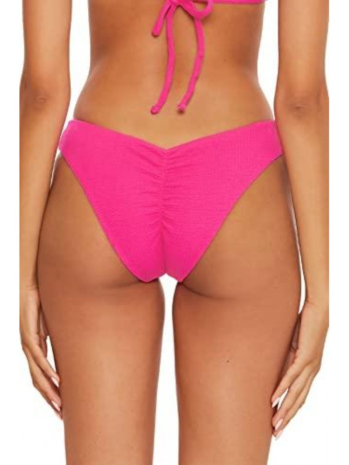 by Rebecca Virtue Women's Pucker Up Tia Ruched Brazilian Bikini Bottom 