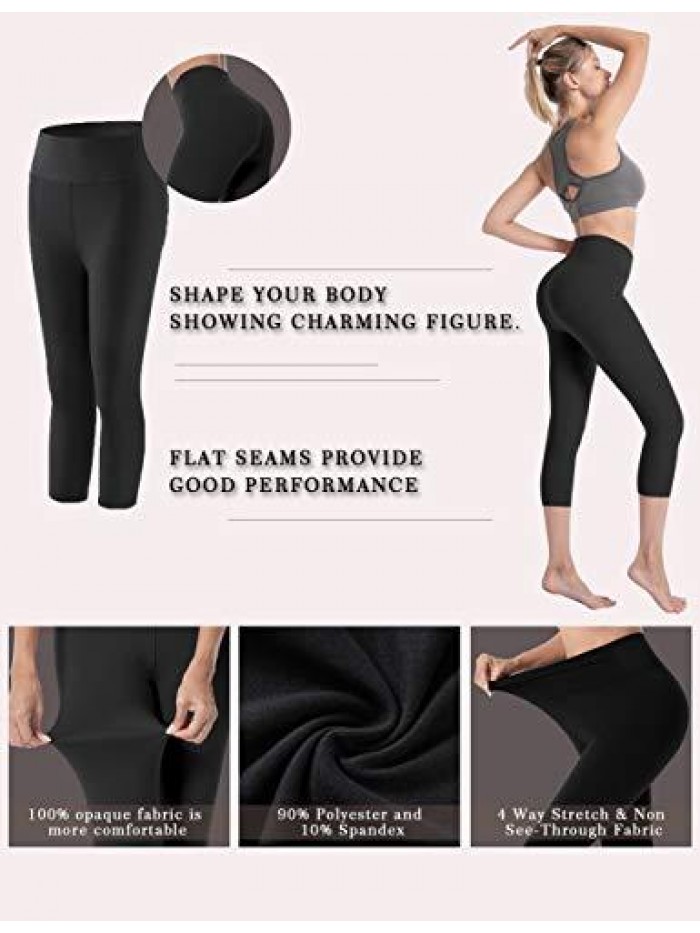 Feelings High Waisted Leggings for Women Ultra Soft Stretch Opaque Slim Yoga Leggings One Size & Plus Size 