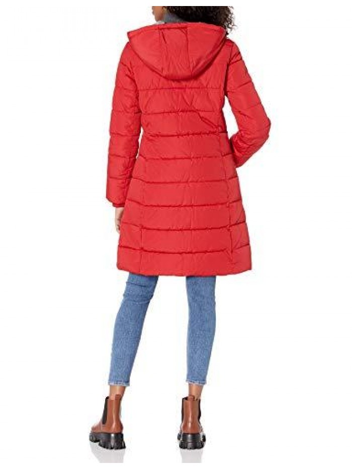 Hilfiger Women's Quilted Hooded Long Puffer Jacket 
