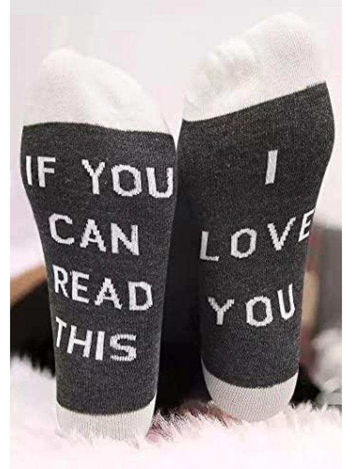 Valentine's Day Socks Letter Printed Socks Valentine Couple Socks Funny Hearts Pattern Socks for Women Men…… 