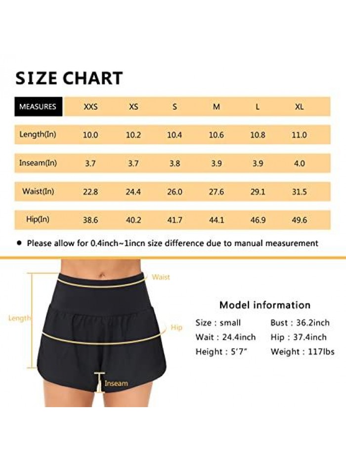Fit Running Shorts for Women High Waisted Workout Shorts with Zipper Pockets Athletic Sweat Yoga Shorts 