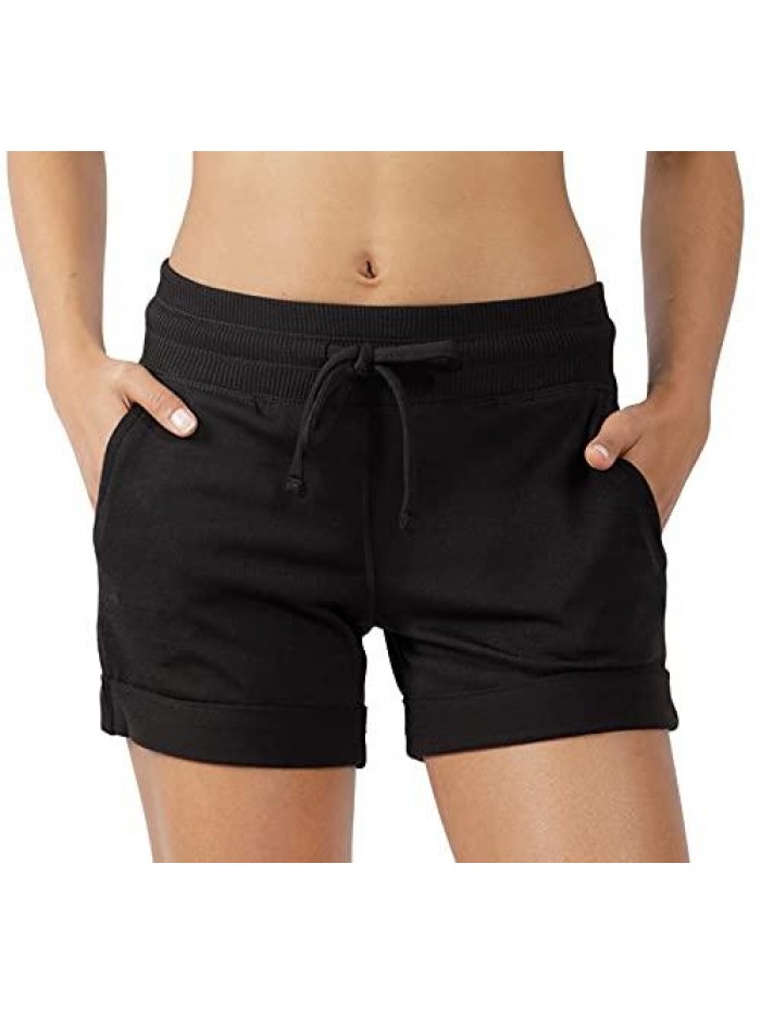 Degree By Reflex Soft Comfy Activewear Lounge Shorts with Pockets and Drawstring for Women 