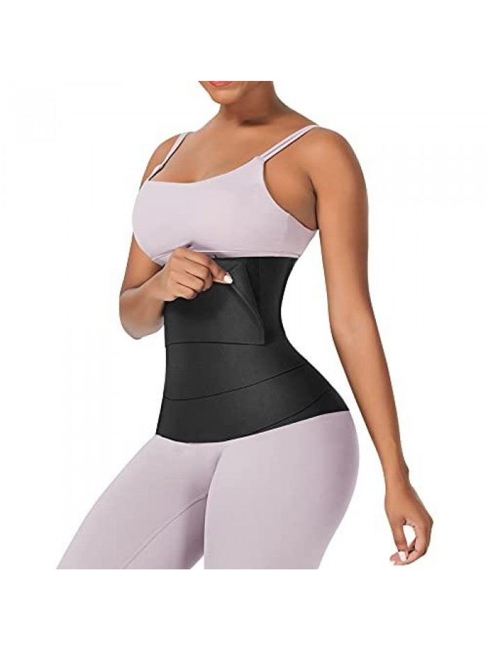 Waist Trainer for Women under clothes Waist Bandage Wrap with Loop Tummy Wraps for Stomach Free Size 