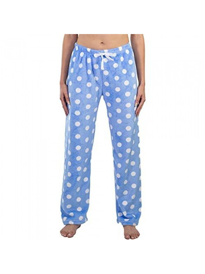 Bette Women’s Plush Pajama Pants, Fuzzy Comfy Lounge Pants Regular and Plus Size, Cute Whimsical Designs  