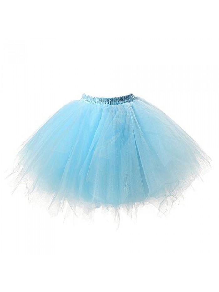 Women's Short Vintage Ballet Bubble Puffy Tutu Petticoat Skirt 