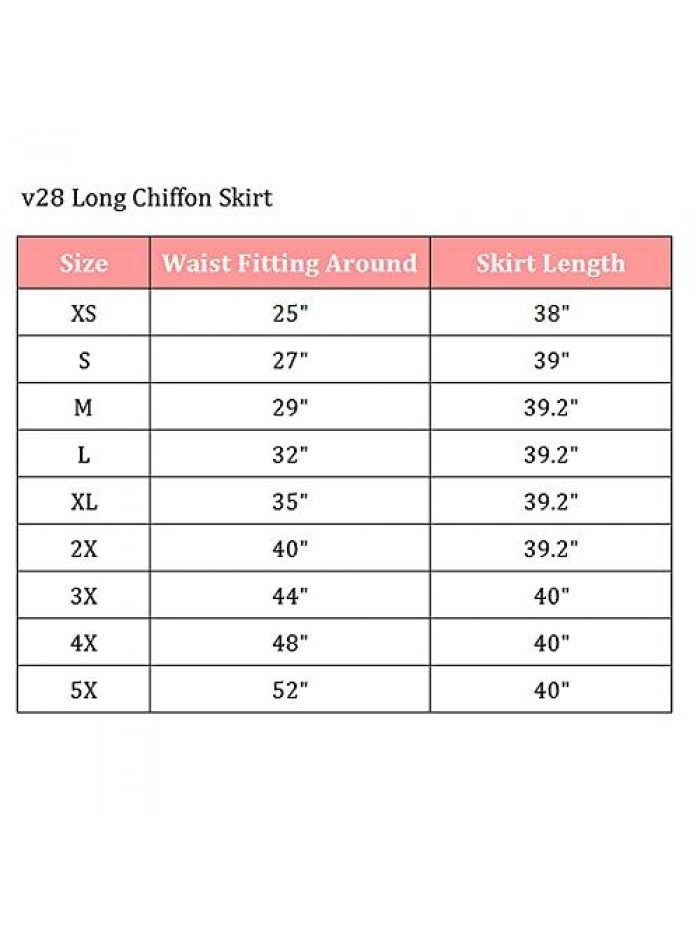 Women Full/Ankle Length Elastic Pleated Retro Maxi Chiffon Long Skirt 