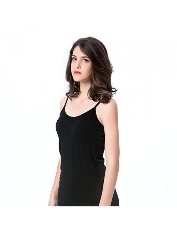 Womens Camisoles Tops with Built in Padded Bra Basic Breathable Tank Top 