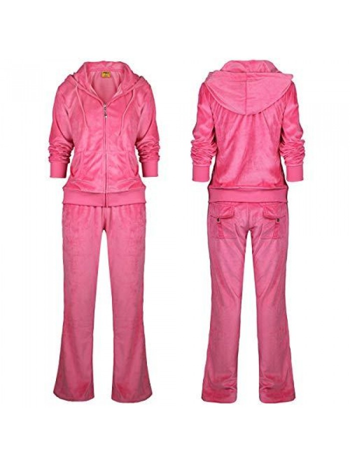 Outfits for Women 2 Piece Sweatsuits Fleece Sherpa Lined Zip-up Hoodie Jogger Tracksuit Set Sweatshirt & Sweatpants 