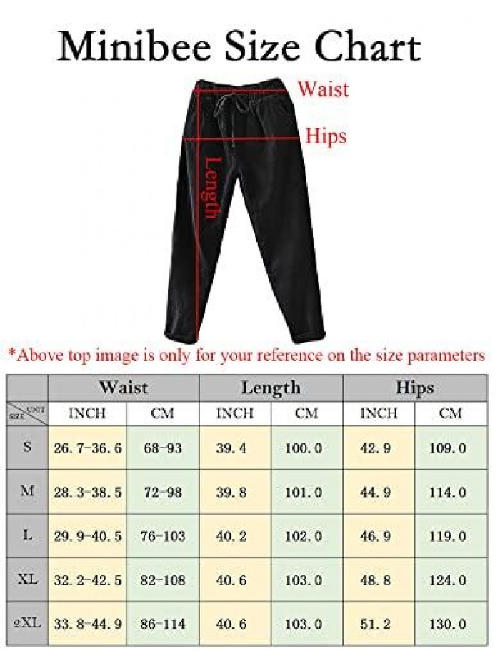 Women's Casual Corduroy Pants Comfy Pull on Elastic Waist Trousers Drawstring Cotton Pants 