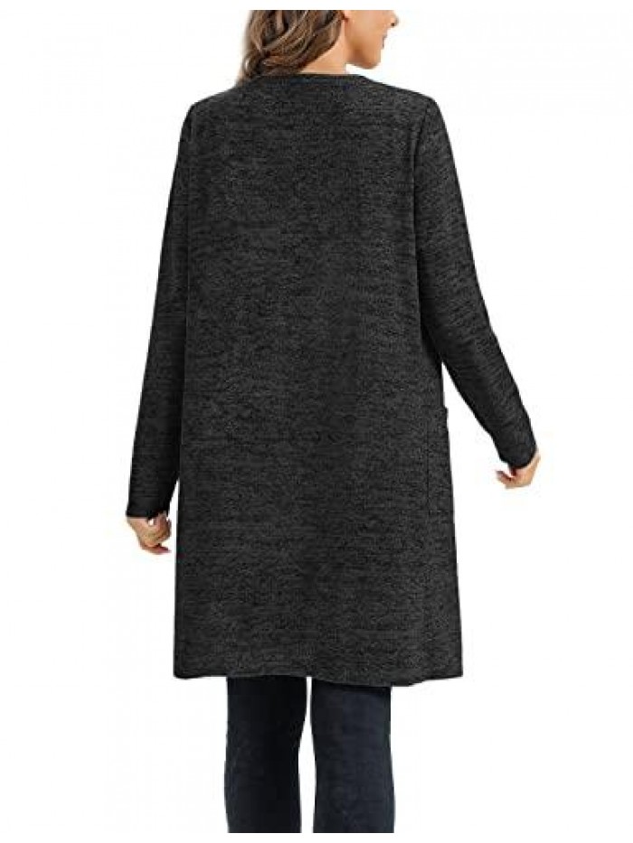 Open Front Cardigan Long Sleeve Lightweight Knitted Coat Sweaters Jackets Outwear 