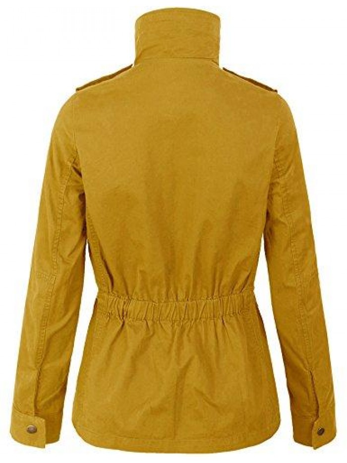 Womens Military Anorak Safari Jacket with Pockets 
