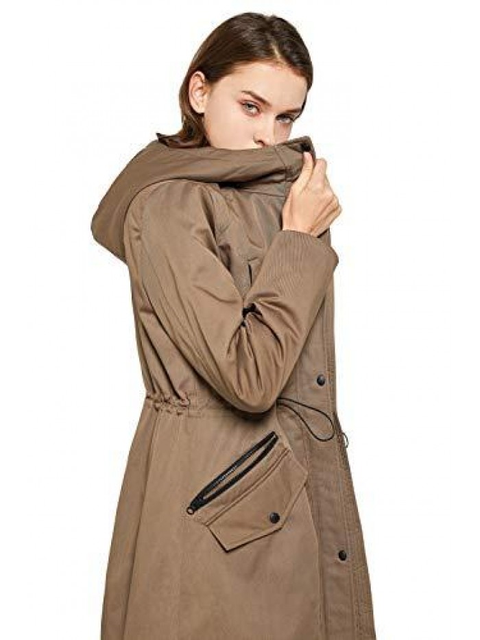 Women's Thicken Fleece Lined Parka Winter Coat Hooded Jacket with Pockets 