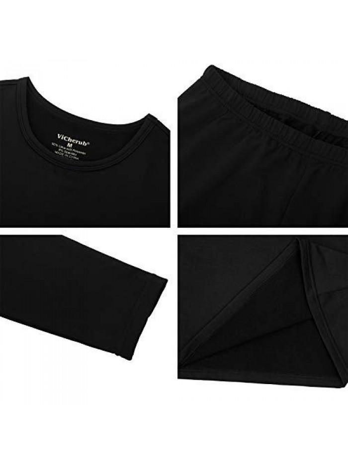 Thermal Underwear Set Long Johns Base Layer Fleece Lined Soft Top Bottom 