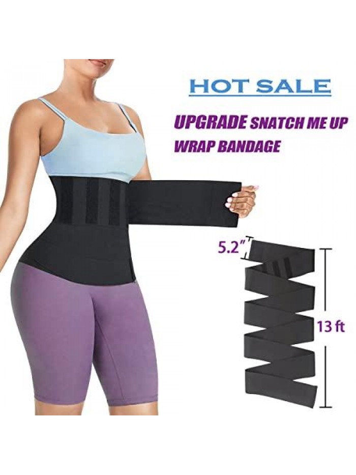Trainer for Women Snatch Me Up Bandage Tummy Wrap Invisible Plus Size Trimmer Belt Sweat Body Shaper Snatcher Black 