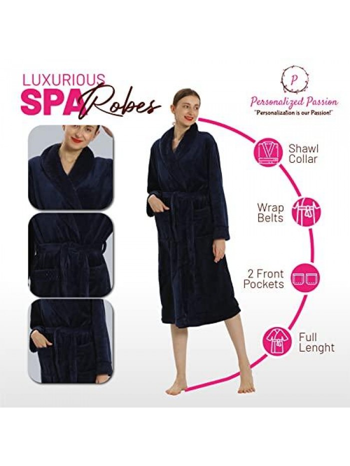 Robe for Women and Men | His and Her Robes with Personalization Options | Super Soft Luxurious Spa Bathrobes 