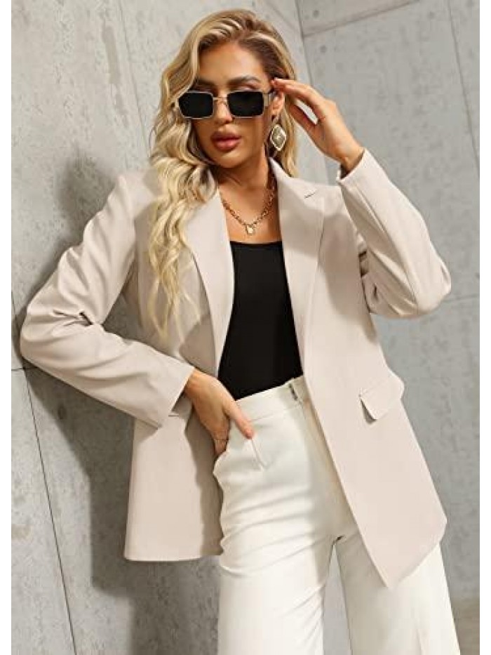 Work Casual Oversized Blazers Long Sleeve Open Front Office Business Jackets 
