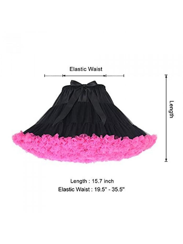 Elastic Waist Chiffon Petticoat Puffy Tutu Tulle Skirt Princess Ballet Dance Pettiskirts Underskirt 