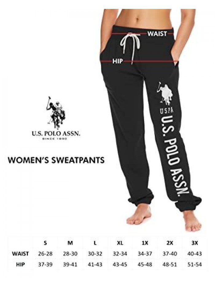 Polo Assn. Essentials Womens French Terry Joggers with Pockets – Sweatpants for Women 