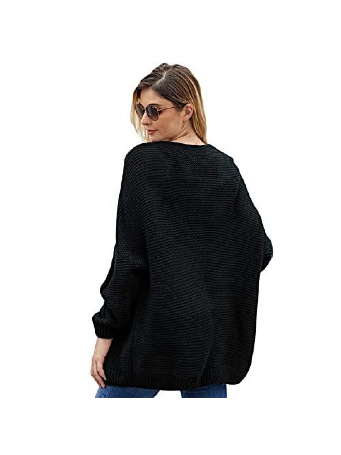Cardigan Sweaters for Women, Black Sweaters for Women, Oversized Sweaters Long Sleeve Soft Knit Long Sweaters 