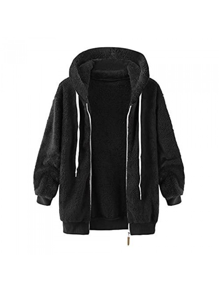Winter Coats Plus Size, Thick Striped Sherpa Jackets Zip Up Hoodie Fashion Soft Comfy Long Sleeve Winter Clothes 