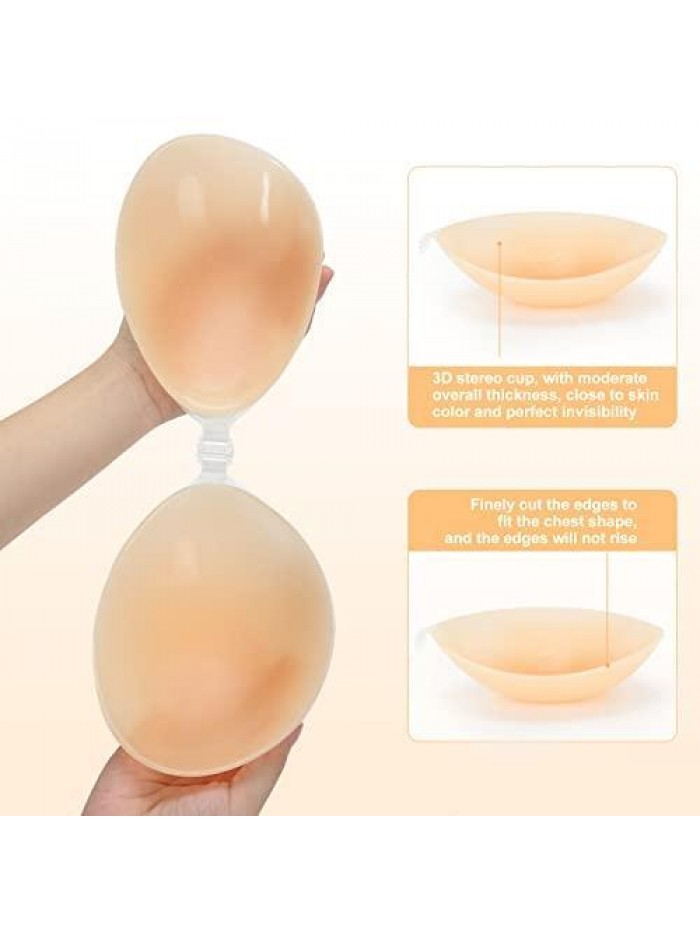 Adhesive Bra Invisible Self Adhesive Strapless Bra Silicone Push Up with Nipple Covers 