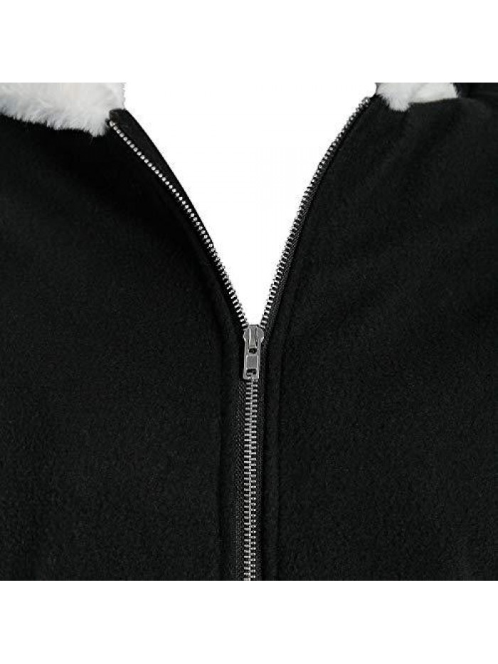 Gothic Hoodie Witchcraft Punk Cardigan Jacket Cute Cat Ear Hoodie Jacket Top Long Sweatshirt Zip up Pullover Sweater 