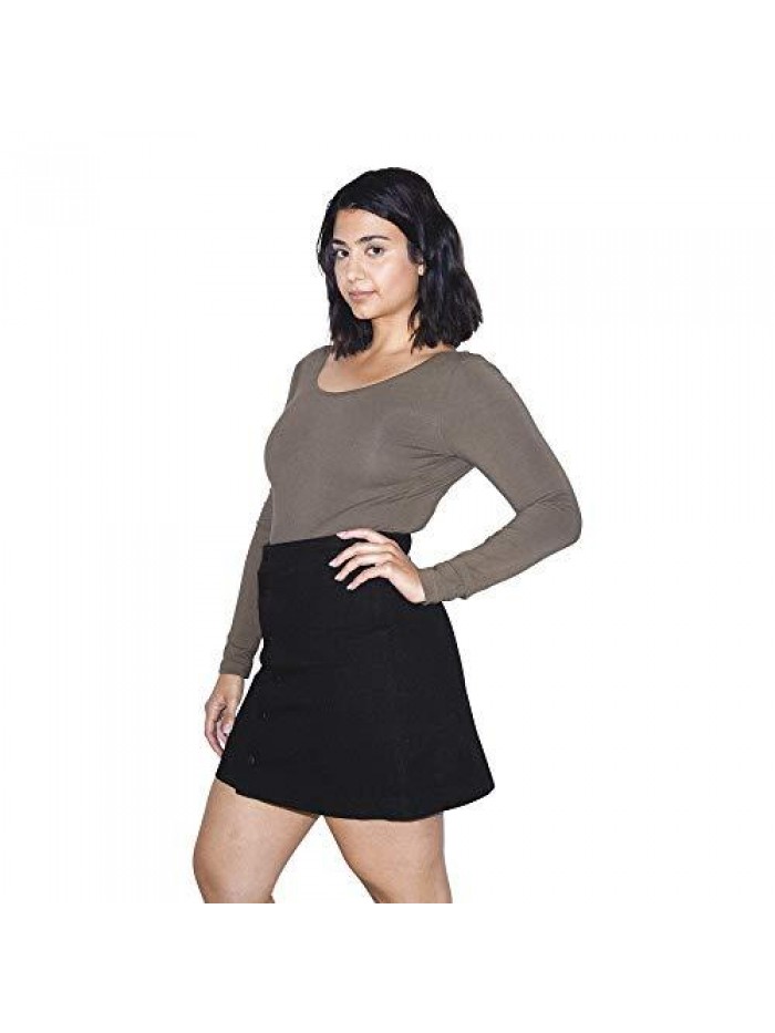 Apparel Women's Denim Button Front A-line Mini Skirt 