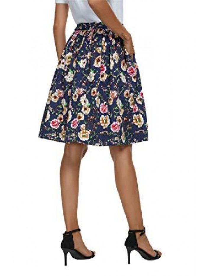 A-Line Pleated Vintage Skirts for Women 