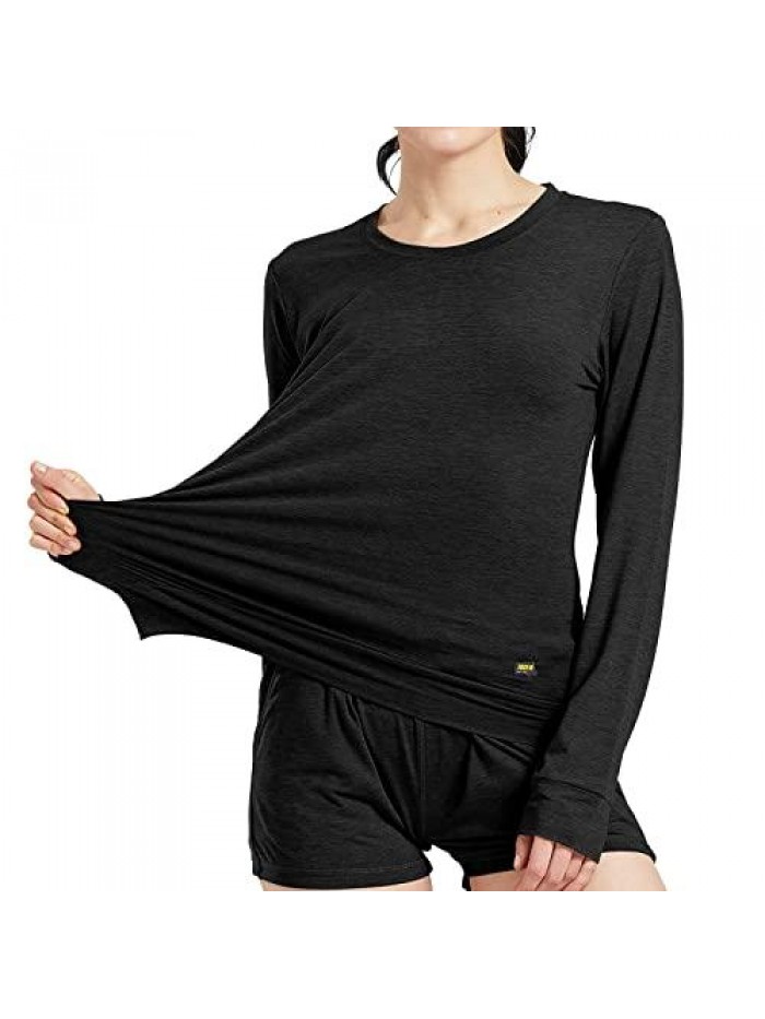 Women's Ultra Soft Long Sleeve Tshirts Stretch Casual Athletic Crew Neck Tees for Workout Running Hiking Lounging 