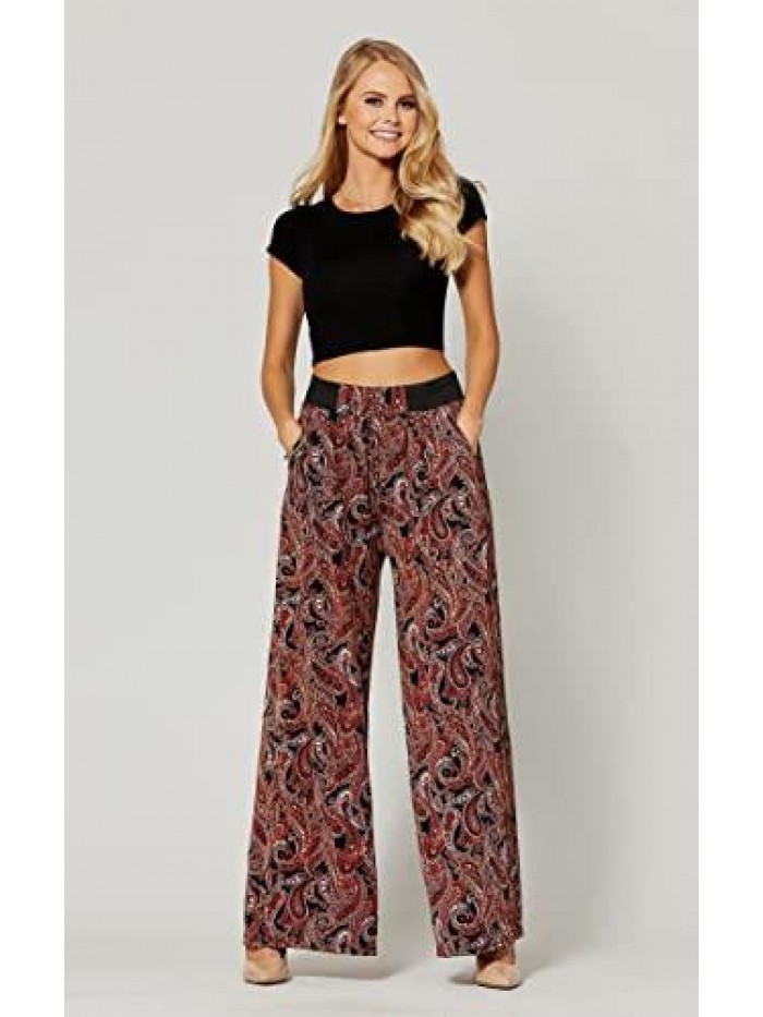 Pants with Pockets for Women - Many Colors and Prints - High Waisted Wide Legged 