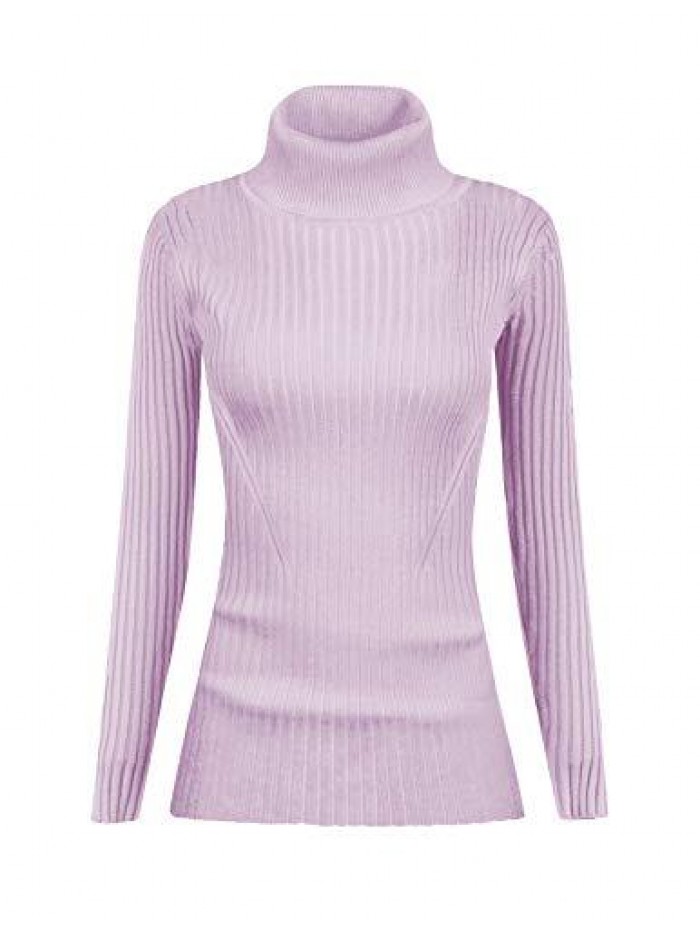Mock Neck Ribbed Sweaters for Women Cute Sexy Knitted Warm Fitted Fashion Pullover Sweater 