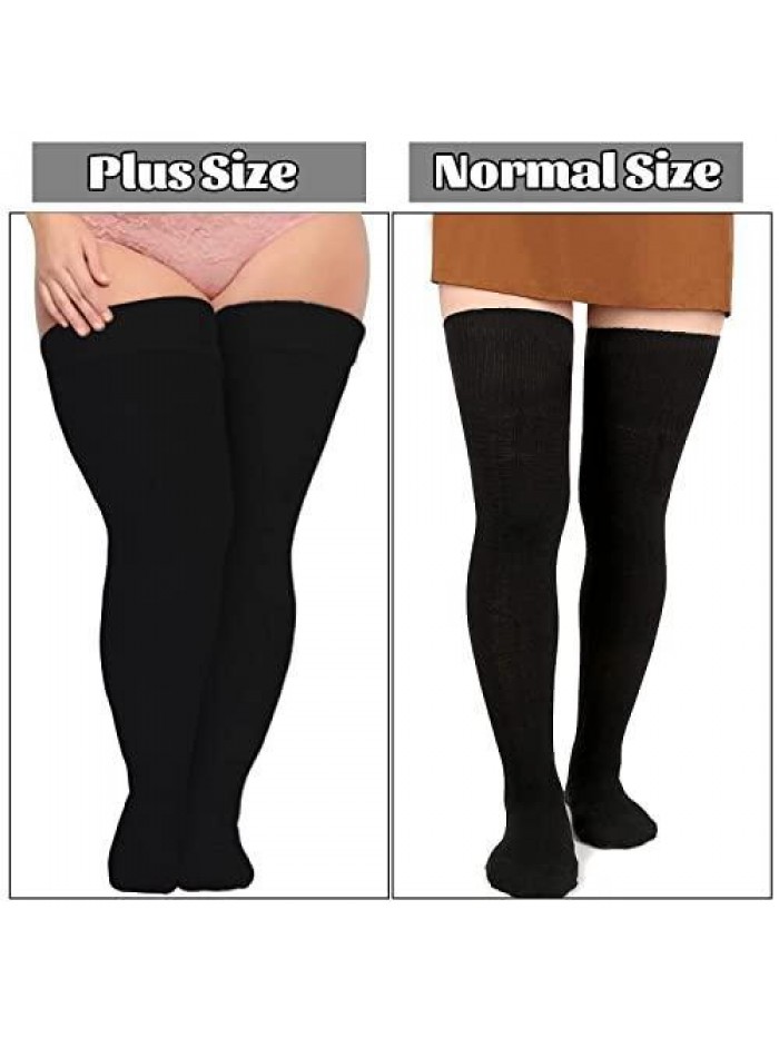 Size Thigh High Socks for Thick Thighs Women- Widened Extra Long Thick Knit 