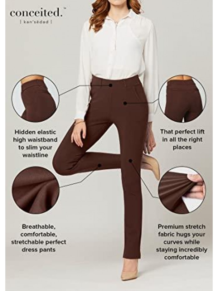 Women's Stretch Dress Pants - Wear to Work - Ponte Treggings 