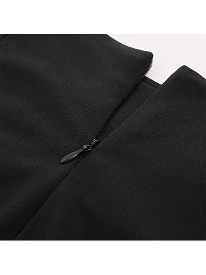 Kasin Wear to Work Pencil Skirts for Women Elastic High Waist Wrap Front 