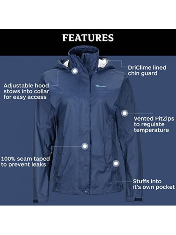Women's Precip Lightweight Waterproof Rain Jacket 