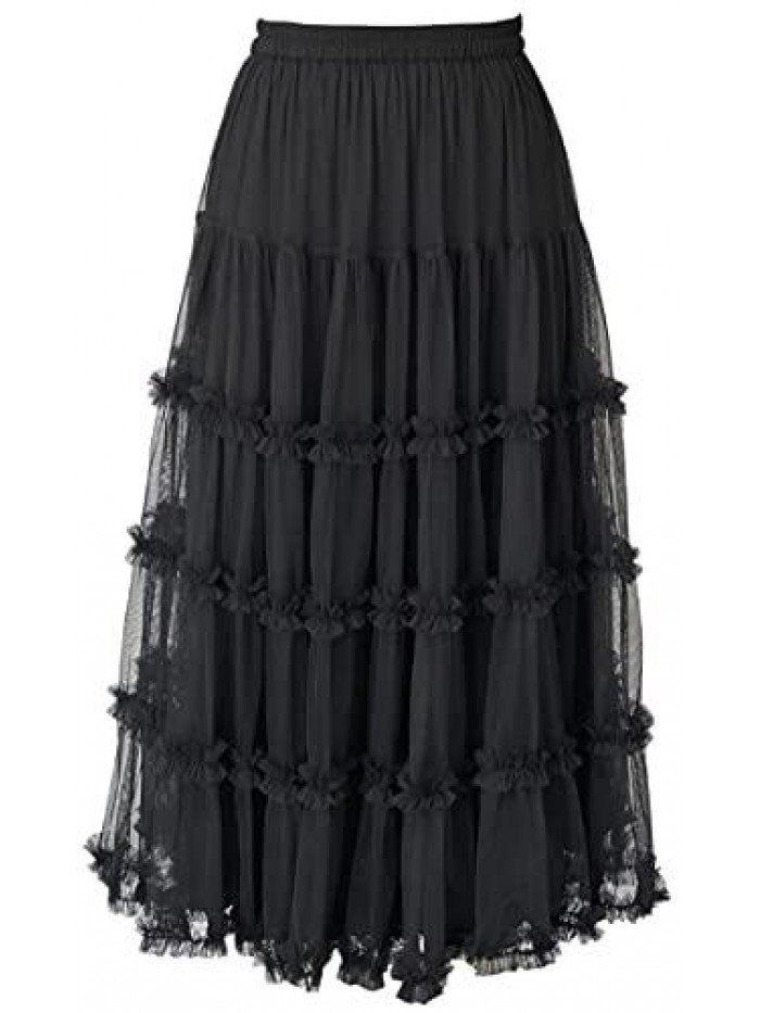Apparel Women's Crown Tulle Midi Skirt 