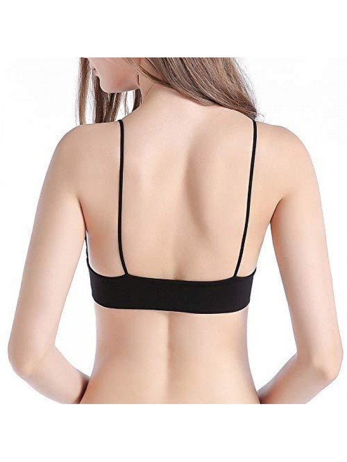 Bralette for Women Triangle Cups Removable Padded Wire Free Pull On Closure 
