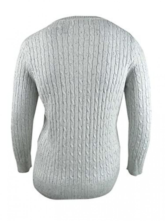 Scott Womens Cable Knit Heathered Pullover Top 