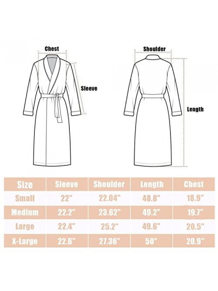 Bathrobe for Women Soft Warm Fleece Robe Comfort Housecoat Comfy Shawl Collar Winter Long Pajamas Sleepwear Nightgown 