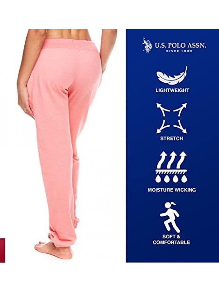 Polo Assn. Essentials Womens French Terry Joggers with Pockets – Sweatpants for Women 