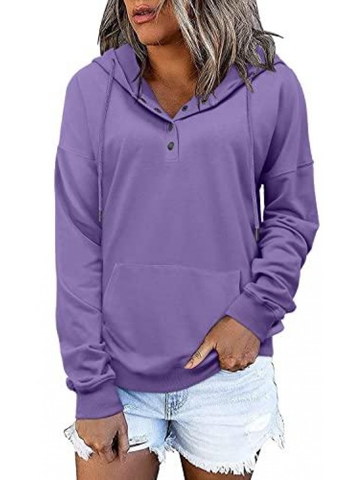 Hoodie Sweatshirts Casual Basic Fall Pullover Long Sleeve Shirts With Pockets S-3XL 