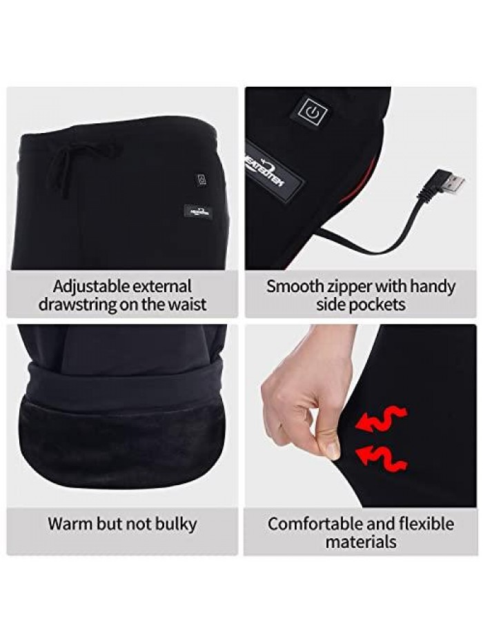 Pants for Women 8pcs Fast Heating Pad Electric USB Thermal Warm Soft Trousers 3 Heat Settings(Batteries Not Included) 