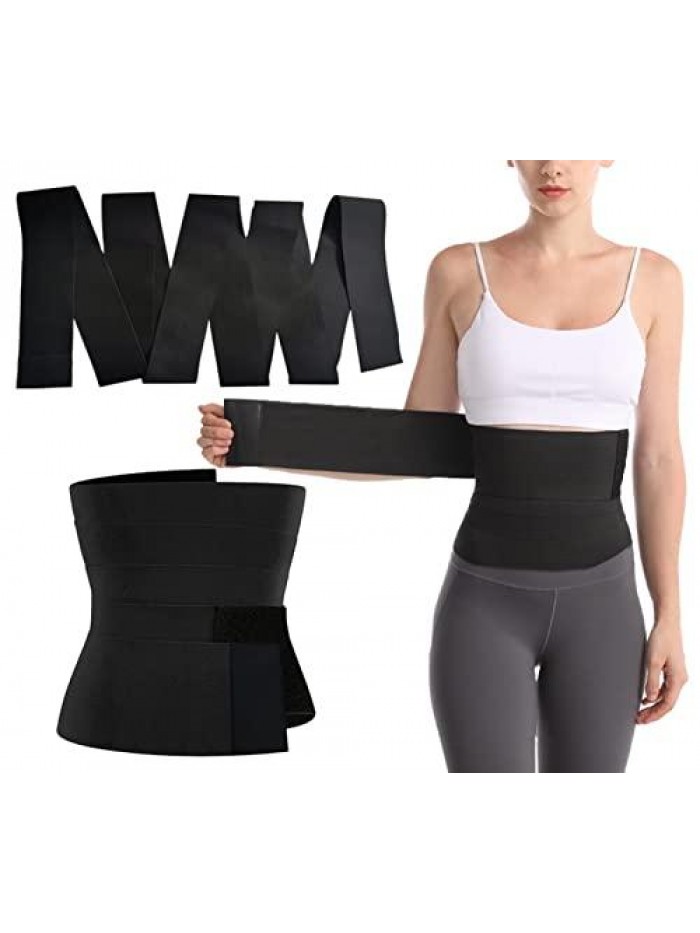 Waist Wrap for Women Invisible Waist Trainer Wrap for Stomach Adjustable Waist Trimmer Belt Postpartum Recovery Long 