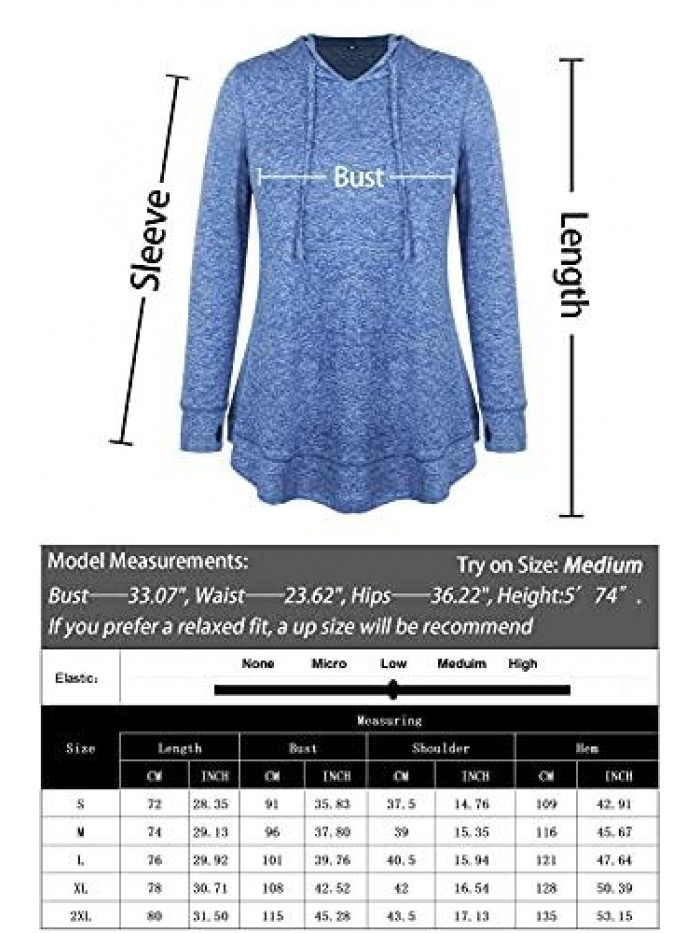 Vigour Womens Long Sleeve Workout Hooded Tops Gym Yoga Dry Fit Athlesuire Wear Shirt for Women with Thumbhole 