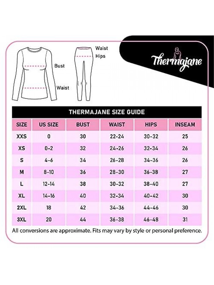 Women's Ultra Soft Thermal Underwear Long Johns Set with Fleece Lined 