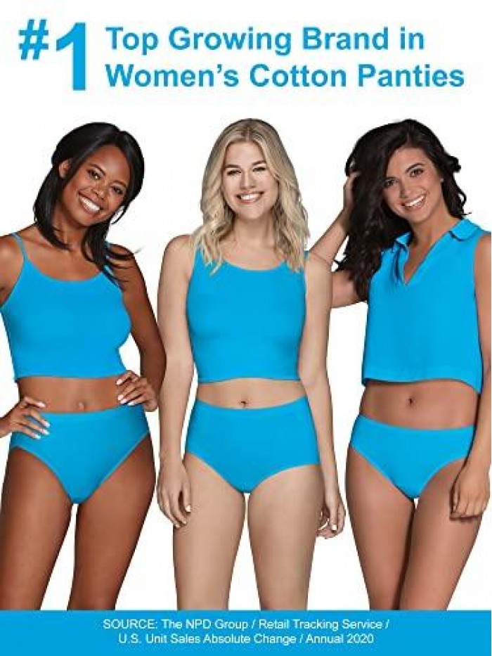 of the Loom Women's Tag Free Cotton Brief Panties (Regular & Plus Size) 